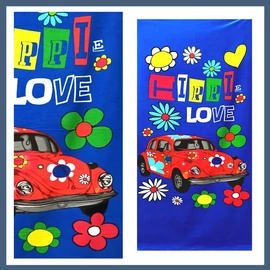 Mikroszálas strand törölköző 70 x 140 "Hippi love" V02328