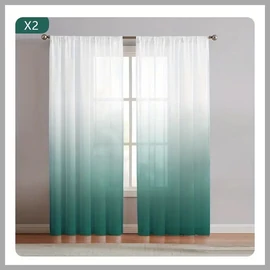 2 Paneles Függöny -Zöld színben 132x183 cm UN04758-b