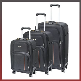 Leziter TraveLux Light gurulós bőrönd 3 részes szett fekete LTRLBS-BL