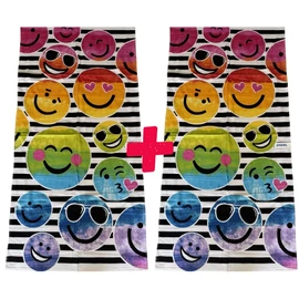 Strand törölköző 70 x 140 cm - Emoji mintás 1+1 AJÁNLAT 240081-2