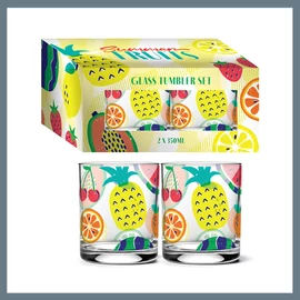 2db gyümölcsös üvegpohár 350ml TUMB16