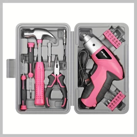 Kompakt 3.6V-os Elektromos Szerszámkészlet Tárolódobozzal Pink LR666726-P