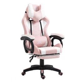 „STUDENT” gamer szék lábtartóval és masszázspárnával – pink KO23R