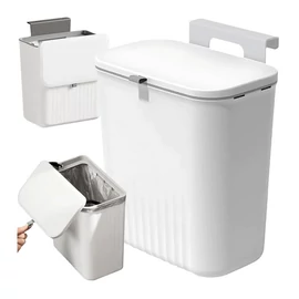Függő konyhai szemetes fedéllel – fehér, 9 liter 27571