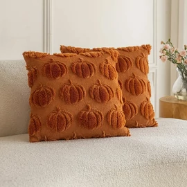 Őszi tök mintás díszpárna huzat 2 db 50x50 narancssárga PN3067799-50n