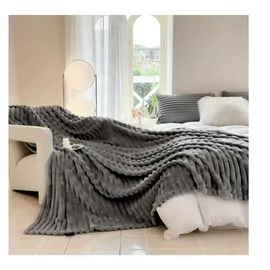 Plüss ágytakaró, szürke – KQ4353389-120SZ, 120 x 200 cm
