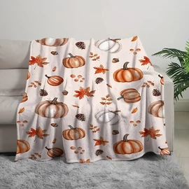 Őszi tök mintás puha pléd 150x120 UU329808-1512