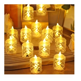 24 db Kristályhatású LED Gyertya – Meleg Fehér Fény – WN2204640-1