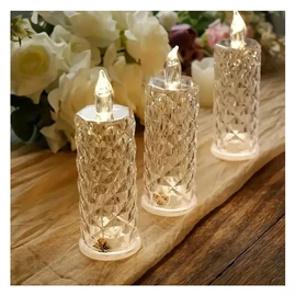 6 db LED oszlopgyertya – elemes, lángmentes dekoráció DR511460