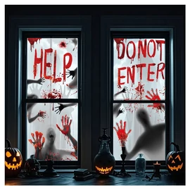 2 db Véres Horror Ablakmatrica – DN2833824