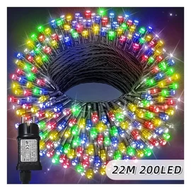 Karácsonyi LED fényfüzér – 22 m, 200 LED, színes QA3709463-8