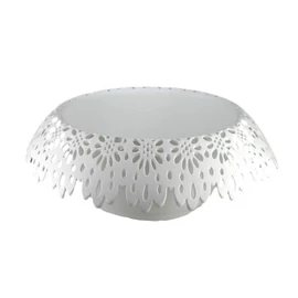Műanyag virágtartó kaspó - Fehér 20cm 48928