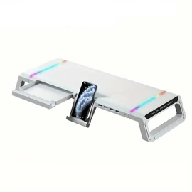 Monitorállvány RGB világítással fehér YP552766-fehrgb