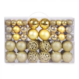 Karácsonyi díszgömb készlet – 100 db, arany BSN41