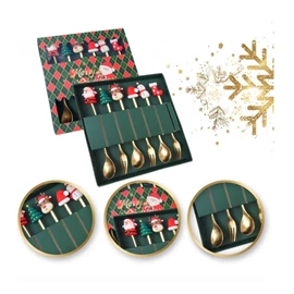 Karácsonyi kanál és villa készlet – 6 db (16,8 × 2,9 cm) LYZ6