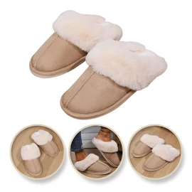 Meleg, bélelt papucs - Bézs 38-as méret PAN01R38