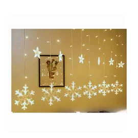 XHUA H0416 hópehely LED fényfüzér – 5 m, 80 LED, USB csatlakozás