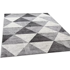 Torino Szőnyeg 4580 – Szürke/Fekete, Modern Mintás Szőnyeg 160 x 220 cm