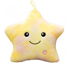 LED-es csillag alakú díszpárna – bársonyos tapintású 40 × 35 cm PDS19