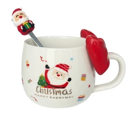 Karácsonyi bögre piros masnival 400ml  – díszdobozos szett KB25CZE