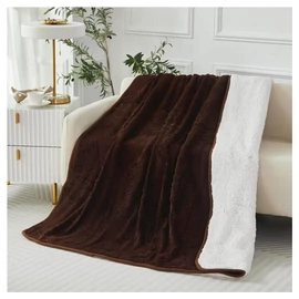 Violet 2 rétegű pillangó mintás ágytakaró/pléd 150x200 cm - Sötétbarna HD150200-3