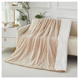 Violet 2 rétegű pillangó mintás ágytakaró/pléd 150x200 cm - Bézs HD150200-6