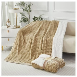 Violet 2 rétegű ágytakaró/pléd 150x200 cm - Világosbarna ZU150200-2