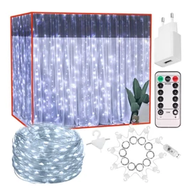 Fényfüggöny 300 LED, hideg fehér 3m 26206
