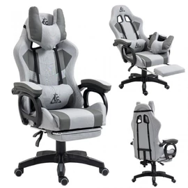 STUDENT forgószék lábtartóval és masszázspárnával – szürke KO23SZ