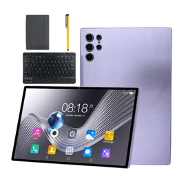 Qetupa Z50 Android 14 Tablet Billentyűzettel, Tokkal és Tollal – 10.1&quot; Rózsaszín és lila 76001117RL