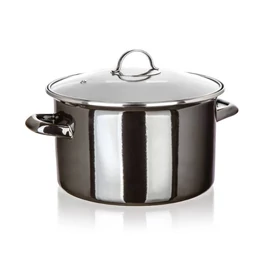 METALLIC Black zománcozott edény – 26 cm, 6 l, fedővel 13823461