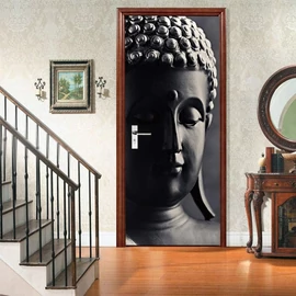 VIRANDA 3D Öntapadós Ajtómatrica – Buddha (77 × 200 cm) – PVC, Vízhatlan, Dekoráció holm20043