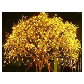 Fényhálós LED függöny 100 LED – meleg fehér, 1x2 m, kültéri és beltéri használatra 26204