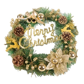 Karácsonyi koszorú – 40 cm, arany díszítéssel 26274