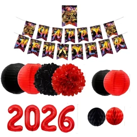 21 db-os 2026 Szilveszteri Dekor Szett – Piros LK8374489