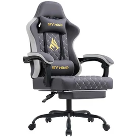 SYMINO Ergonómikus Gamer Szék Lábtartóval Sötétszürke JD183437-SSZ