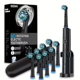 Senk-210 Smart forgó elektromos fekete fogkefe ajándék  8 fej, állvány, doboz XC2282281
