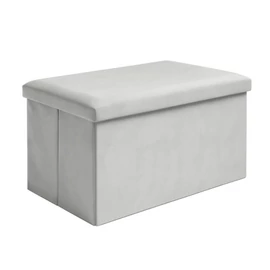 Összecsukható Szürke Bársony Tárolópuff 60x30x30cm 00025994