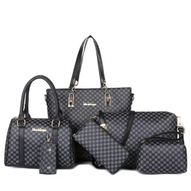 Elegáns 6 Darabos Női Táska Szett - Fekete GU6273535