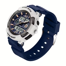 Női divatos quartz dupla kijelzős sport óra kék-fehér GH238501-KF