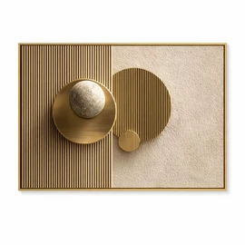 Modern absztrakt arany kör mintás vászon falikép 60x120cm BL10012711