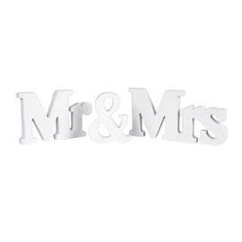 Rusztikus Mr & Mrs fa felirat készlet – Esküvői asztaldísz és fotó kellék CD603378