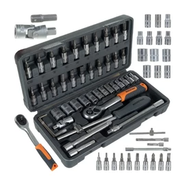 BIGSTREN szerszámkészlet 46 db 1/4” racsnis TORX CrV tokban 00026844
