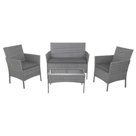 GARDLOV rattan kerti bútor szett kanapéval és asztallal sötétszürke 00026907