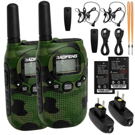 Baofeng BF-T6 walkie talkie szett 2 db 2 km hatótáv zöld terepmintás 00014680_Z