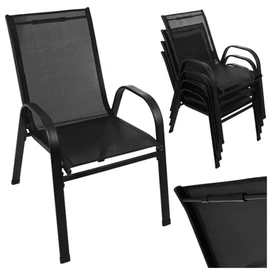 Gardlov kerti szék szett 4 db fekete 00027566