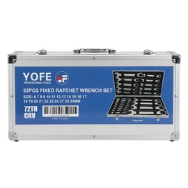 YOFE 22 részes racsnis csillag-villáskulcs készlet, 6–32 mm YOFE-22