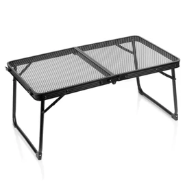 Összecsukható kempingasztal, alumínium – 70x40x31,5 cm, fekete színben 489390