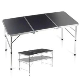Összecsukható fém grafit kempingasztal 2 az 1-ben 120x60x34,5/65 cm 489407