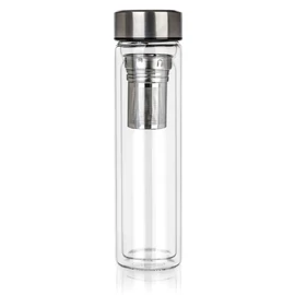 DOBLO duplafalú üveg kulacs rozsdamentes szűrővel, 500 ml 267185